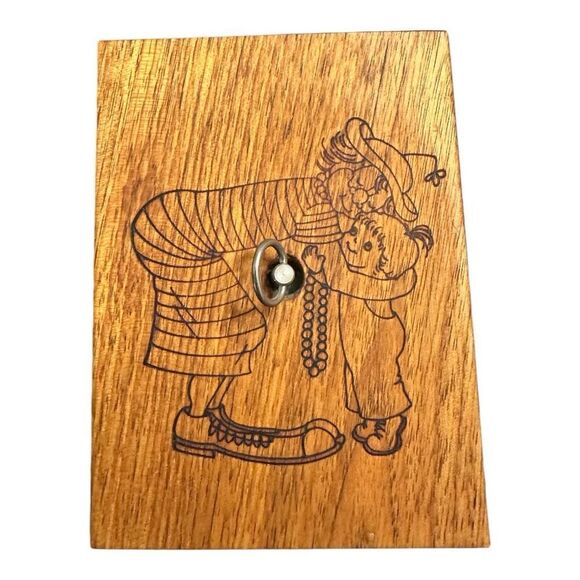 Vintage Toystalgia Wooden 1980 Coin Bank Music Box Clown Theme Working - Picture 3 of 14